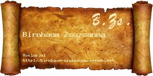 Birnbaum Zsuzsanna névjegykártya